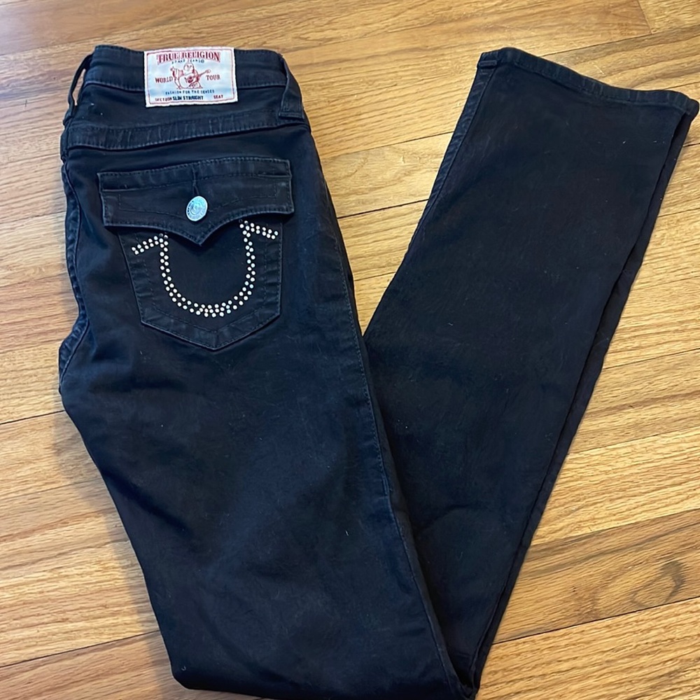 True religion straight jeans. Black size 29